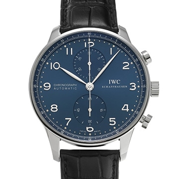IWC ポルトギーゼ クロノグラフ IW371491 ブルー メンズ 時計 【中古】【wristwatch】