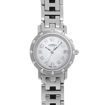 エルメス クリッパー ナクレ CL4.230 ホワイトシェル レディース 時計 【中古】【wristwatch】