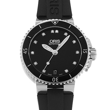 オリス アクイス デイト 01 733 7652 4194-07 4 18 34 ブラック/ダイヤモンド メンズ 時計 【中古】【wristwatch】