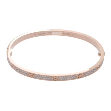 カルティエ ラブブレスレット SM #17 パヴェ ゴールド K18ピンクゴールド PG レディース ジュエリー 【中古】【jewelry】
