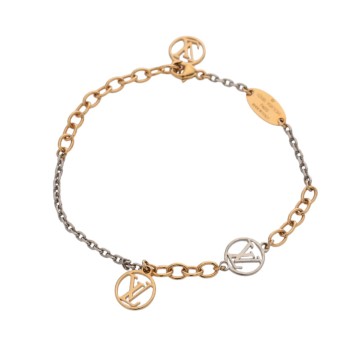 ルイ ヴィトン ブラスレ ロゴマニア  ゴールド/シルバー M68077 メタル レディース ジュエリー 【中古】【jewelry】