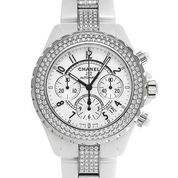 シャネル J12 クロノグラフ 41mm H1707 ホワイトラッカー/シルバー メンズ 時計 【中古】【wristwatch】