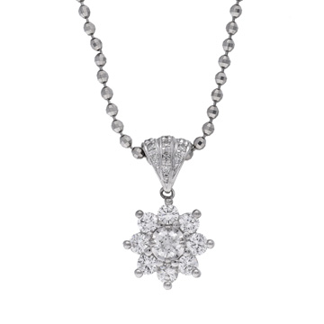 セイコー フラワーモチーフ ネックレス シルバー Pt900プラチナ/Pt850プラチナ レディース ジュエリー 【中古】【jewelry】