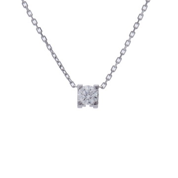 カルティエ Cドゥ ネックレス 0.21ct シルバー CRN7424280 K18ホワイトゴールド WG レディース ジュエリー 【中古】【jewelry】