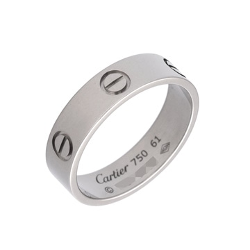 カルティエ ラブリング #61 シルバー K18ホワイトゴールド WG ユニセックス ジュエリー 【中古】【jewelry】