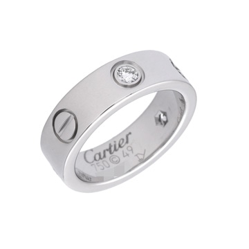 カルティエ ラブリング #49 3PD シルバー K18ホワイトゴールド WG レディース ジュエリー 【中古】【jewelry】