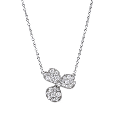 ティファニー ペーパーフラワーネックレス PT950 パヴェ シルバー Pt950プラチナ レディース ジュエリー 【中古】【jewelry】