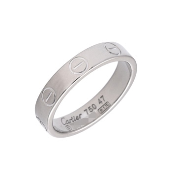 カルティエ ミニラブリング #47 シルバー K18ホワイトゴールド WG レディース ジュエリー 【中古】【jewelry】