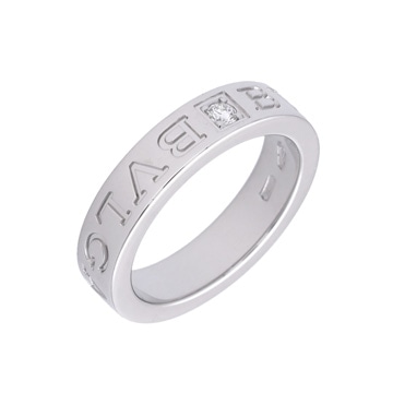 ブルガリ BBダブルロゴ リング 1PD シルバー K18ホワイトゴールド WG レディース ジュエリー 【中古】【jewelry】