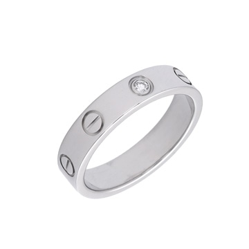 カルティエ ミニラブリング #49 1PD シルバー K18ホワイトゴールド WG レディース ジュエリー 【中古】【jewelry】
