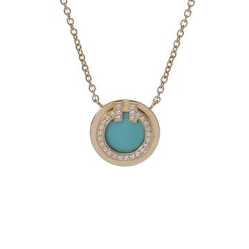 ティファニー T TWO サークル ネックレス ゴールド K18イエローゴールド YG レディース ジュエリー 【中古】【jewelry】