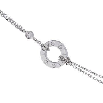 カルティエ ラブサークル ブレスレット 2PD シルバー K18ホワイトゴールド WG レディース ジュエリー 【中古】【jewelry】