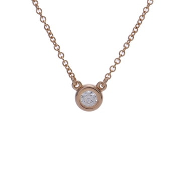 ティファニー バイザヤード ネックレス 0.10ct ゴールド K18ピンクゴールド PG レディース ジュエリー 【中古】【jewelry】