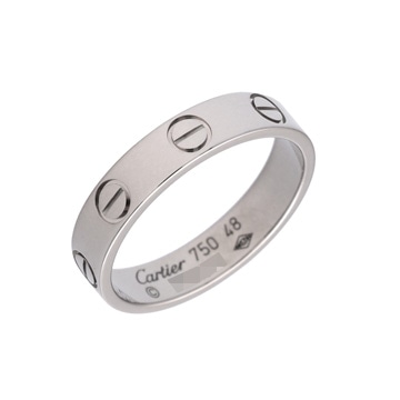 カルティエ ミニラブリング #48 シルバー K18ホワイトゴールド WG レディース ジュエリー 【中古】【jewelry】
