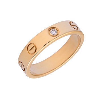 カルティエ ミニラブ リング #49 1Pダイヤ ゴールド K18イエローゴールド YG レディース ジュエリー 【中古】【jewelry】