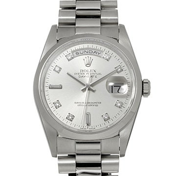 ロレックス デイデイト 36 18206A シルバー/ダイヤモンド メンズ 時計 【中古】【wristwatch】