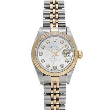 ロレックス デイトジャスト 79173NG ホワイトシェル/ダイヤモンド レディース 時計 【中古】【wristwatch】