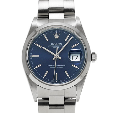 ロレックス オイスターパーペチュアル デイト 15200 ブルー メンズ 時計 【中古】【wristwatch】
