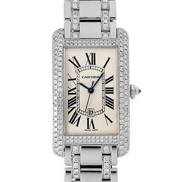 カルティエ タンク アメリカン LM 2370 アイボリー メンズ 時計 【中古】【wristwatch】