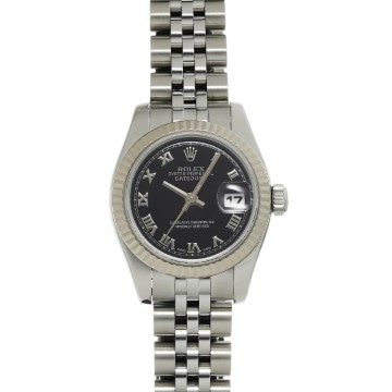 ロレックス デイトジャスト 179174 ブラック レディース 時計 【中古】【wristwatch】