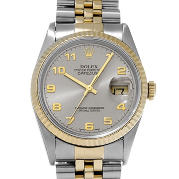 ロレックス デイトジャスト 36 16233 グレー メンズ 時計 【中古】【wristwatch】