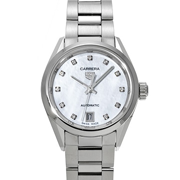 タグ ホイヤー カレラ キャリバー9 WBN2412.BA0621 ホワイトシェル/ダイヤモンド レディース 時計 【中古】【wristwatch】