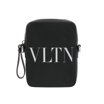 ヴァレンティノ VLTN クロスボディバッグ ブラック レザー メンズ バッグ 【中古】【bag】