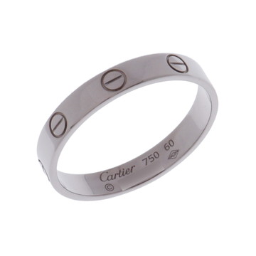 カルティエ ミニラブリング #60 シルバー K18ホワイトゴールド WG レディース ジュエリー 【中古】【jewelry】