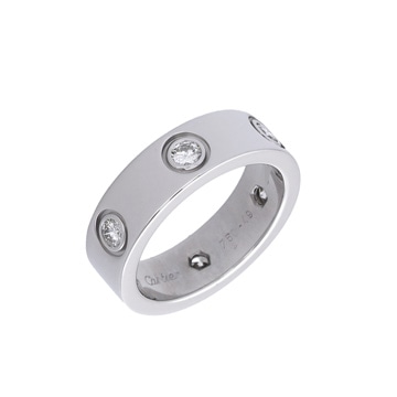 カルティエ ラブリング #49 6PD シルバー K18ホワイトゴールド WG レディース ジュエリー 【中古】【jewelry】