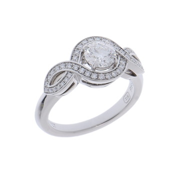 ハリー ウィンストン リリークラスター エンゲージメント リング 0.51ct シルバー RGDPRD005LC-040 Pt950プラチナ レディース ジュエリー 【中古】【jewelry】