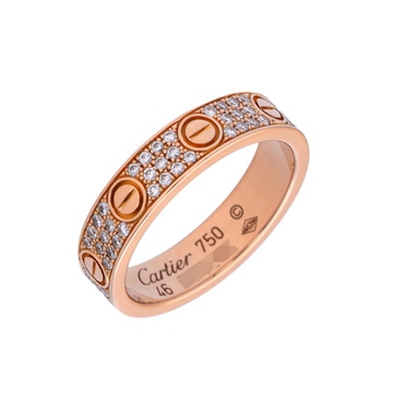 カルティエ ミニラブリング #46 パヴェ ピンク K18ピンクゴールド PG レディース ジュエリー 【中古】【jewelry】