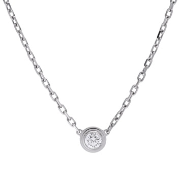 カルティエ ダムール ネックレス SM 一粒ダイヤ シルバー K18ホワイトゴールド WG レディース ジュエリー 【中古】【jewelry】