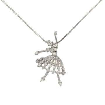 タサキ バレリーナチーフ ネックレス シルバー K18ホワイトゴールド WG レディース ジュエリー 【中古】【jewelry】