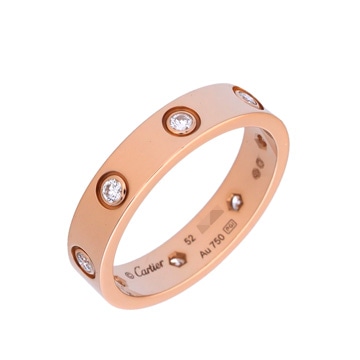 カルティエ ミニラブリング #52 8PD ピンク K18ピンクゴールド PG レディース ジュエリー 【中古】【jewelry】