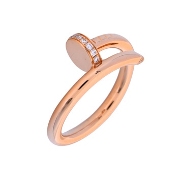 カルティエ ジュストアンクル リング #55　ダイヤモンド ピンク K18ピンクゴールド PG レディース ジュエリー 【中古】【jewelry】