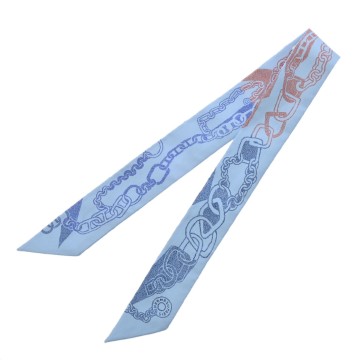 エルメス ツイリー BOUCLES ET MAILLONS ブルーシエル / ブリック / ブルージーン 064367S シルク100％ レディース 【新品】【other】