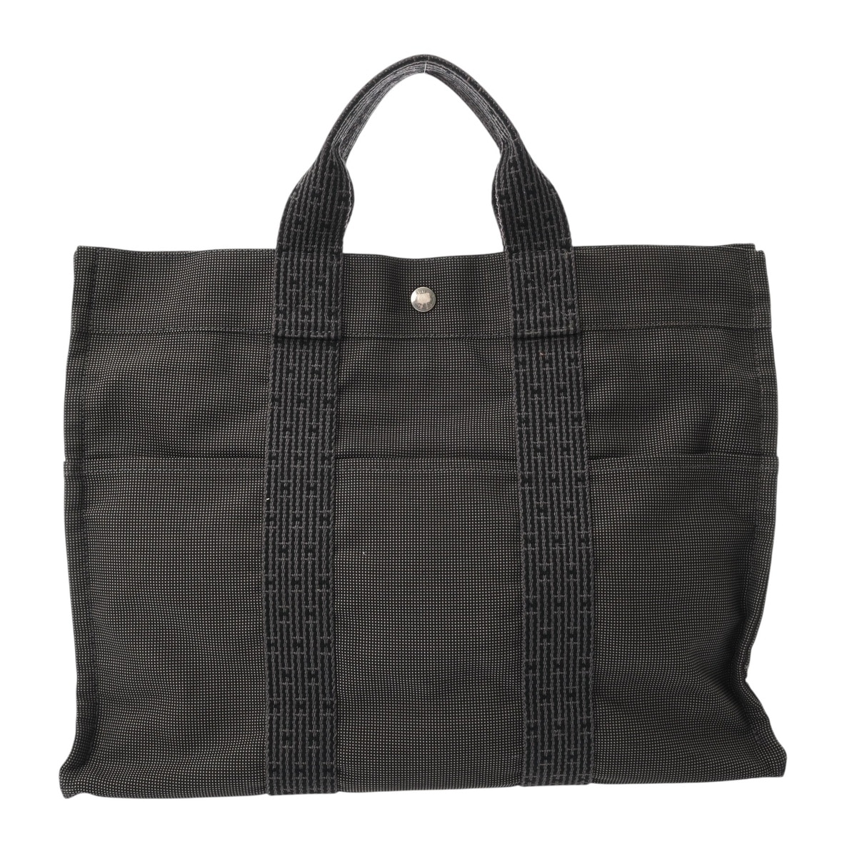 エルメス エールライン MM グレー キャンバス ユニセックス バッグ 【中古】【bag】