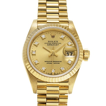 ロレックス デイトジャスト 69178G シャンパン/ダイヤモンド レディース 時計 【中古】【wristwatch】