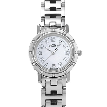 エルメス クリッパー ナクレ CL4.230 ホワイトシェル レディース 時計 【中古】【wristwatch】
