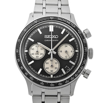 セイコー セイコーセレクション クオーツ クロノグラフ SBTR053 ブラック メンズ 時計 【中古】【wristwatch】