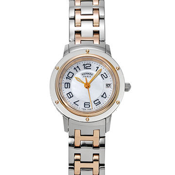 エルメス クリッパー CP1.221 ホワイトシェル レディース 時計 【中古】【wristwatch】