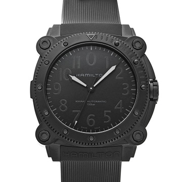 ハミルトン カーキ ネイビー ビロウ ゼロ オート チタン H78505330 ブラック メンズ 時計 【中古】【wristwatch】