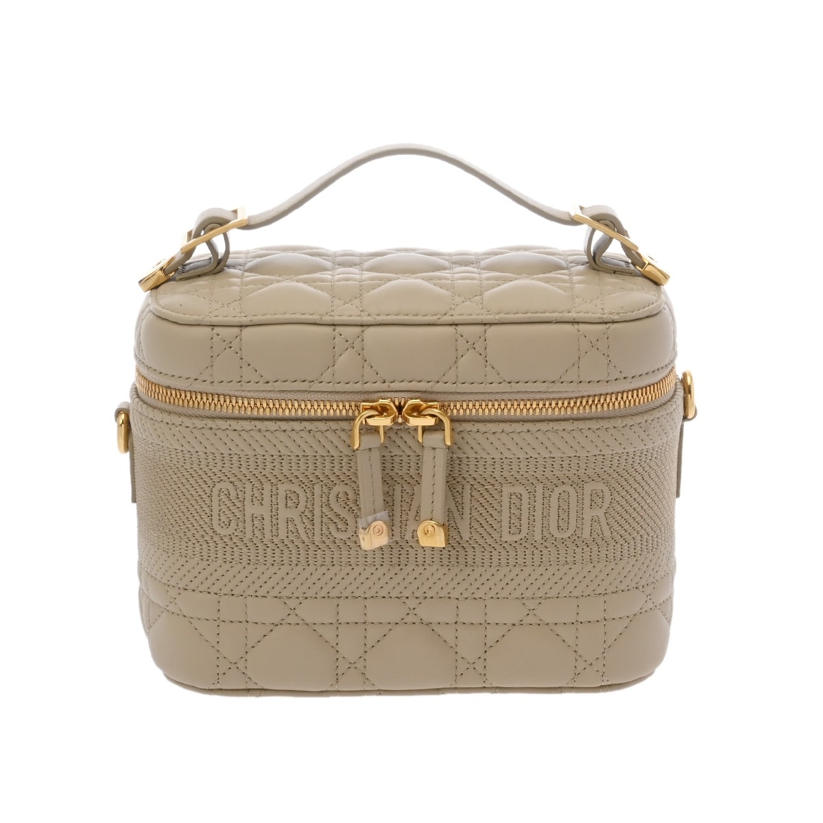 ディオール カナージュ DIOR TRAVEL ヴァニティ スモール ベージュ S5488UNTR ラムスキン レディース バッグ 【中古】【bag】