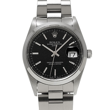 ロレックス オイスターパーペチュアル デイト 15200 ブラック メンズ 時計 【中古】【wristwatch】