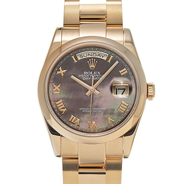 ロレックス デイデイト 118205NR ブラックシェル/ダイヤモンド メンズ 時計 【中古】【wristwatch】