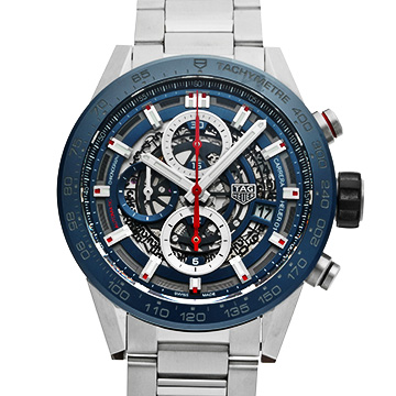 タグ ホイヤー カレラ キャリバーホイヤー01 クロノグラフ CAR201T.BA0766 ブルー メンズ 時計 【中古】【wristwatch】