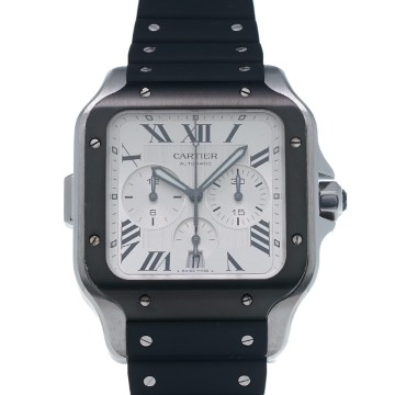 カルティエ サントス ドゥ カルティエ クロノグラフ XL WSSA0017 シルバー メンズ 時計 【中古】【wristwatch】
