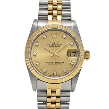 ロレックス デイトジャスト 68273G シャンパン/ダイヤモンド ユニセックス 時計 【中古】【wristwatch】