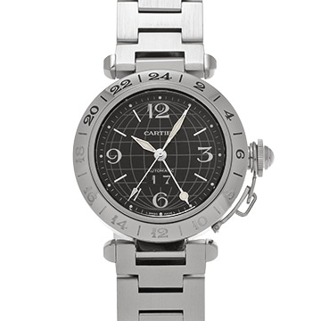 カルティエ パシャC メリディアン GMT W31049M7 ブラック ユニセックス 時計 【中古】【wristwatch】