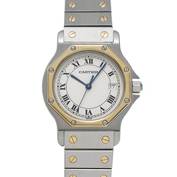 カルティエ サントス オクタゴン W2001583 アイボリー レディース 時計 【中古】【wristwatch】